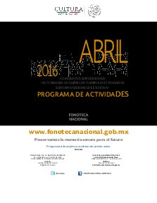 Cartelera Abril 2016