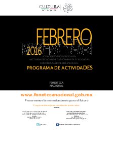 Cartelera Febrero 2016