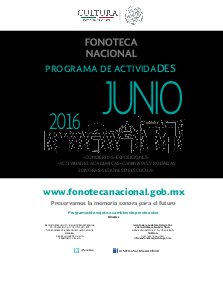 Cartelera Junio 2016